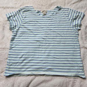 Vintage Eddie Bauer Blue Green Crew Neck Short Sleeve T Shirt XL